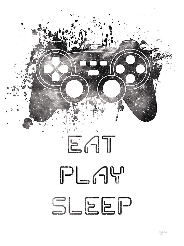 Gamer Splash III Play BW art print by Mary Urban for $57.95 CAD