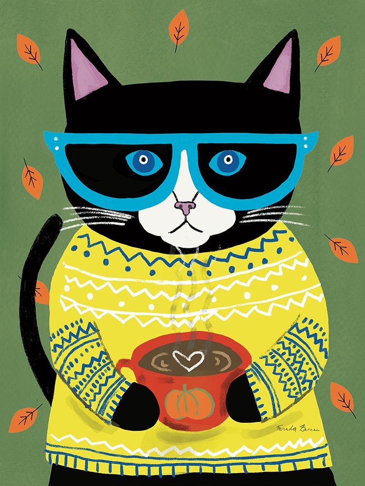 Seasonal Cat II art print by Farida Zaman for $57.95 CAD