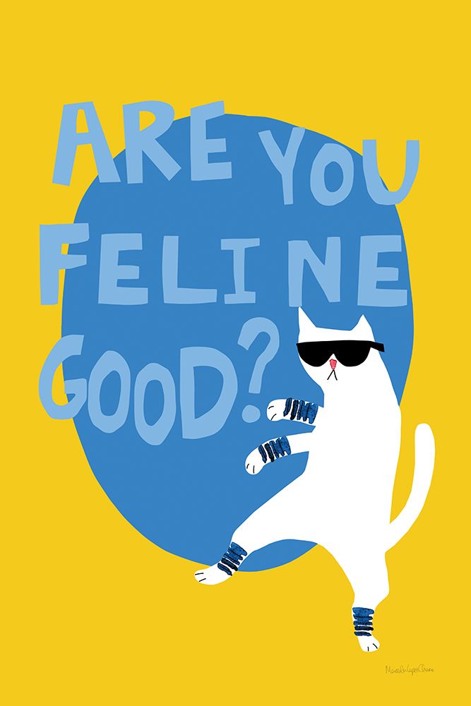 Cool Cat I Feline Good art print by Mercedes Lopez Charro for $57.95 CAD