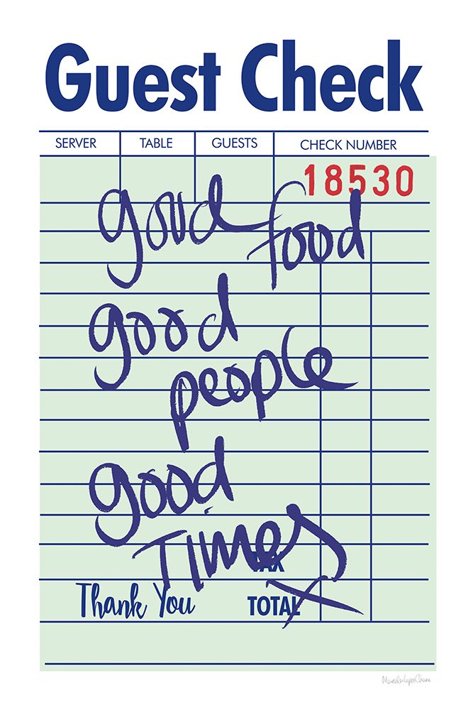 Guest Check I Green art print by Mercedes Lopez Charro for $57.95 CAD