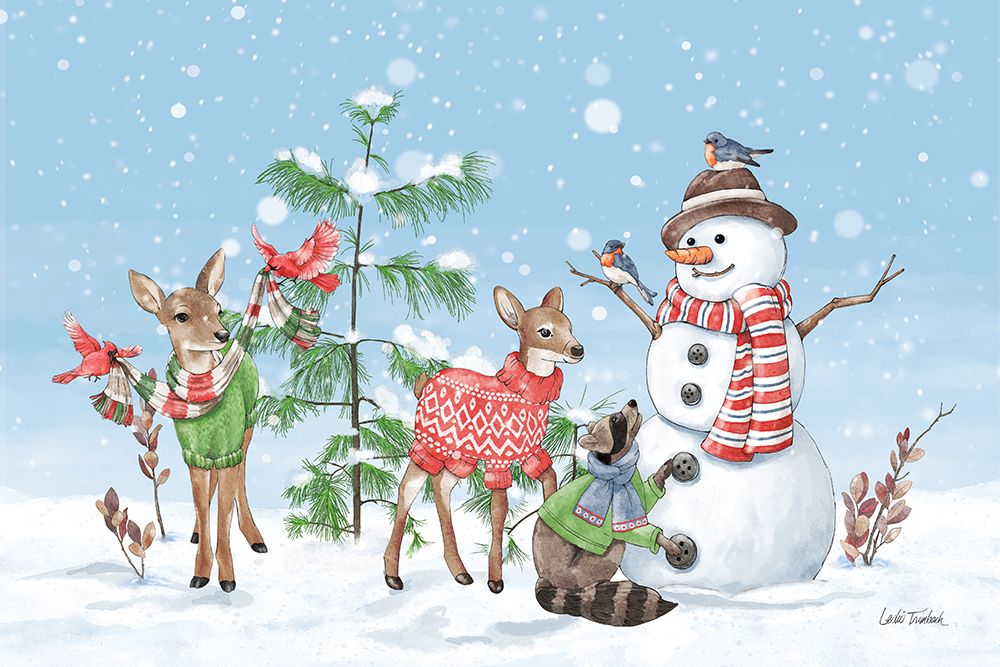 Festive Friends I art print by Leslie Trimbach for $57.95 CAD
