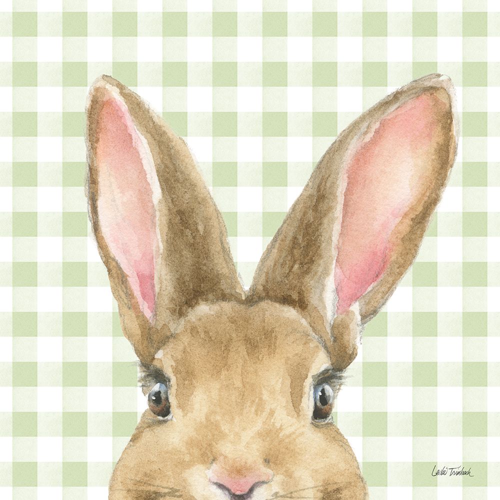 Garden Bunnies VII Green art print by Leslie Trimbach for $57.95 CAD