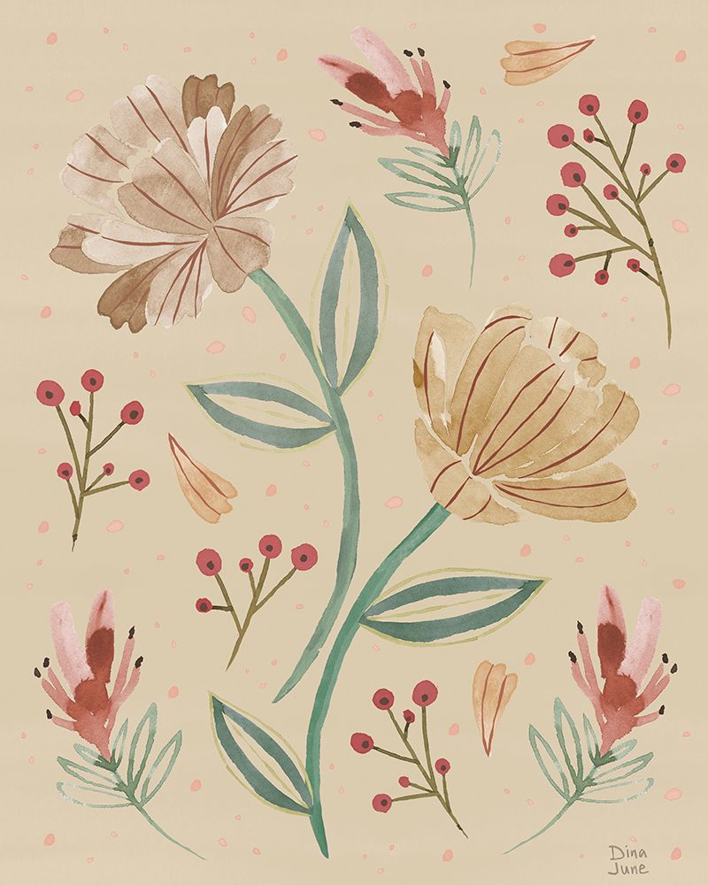 Floralscape V Cream art print by Dina June for $57.95 CAD