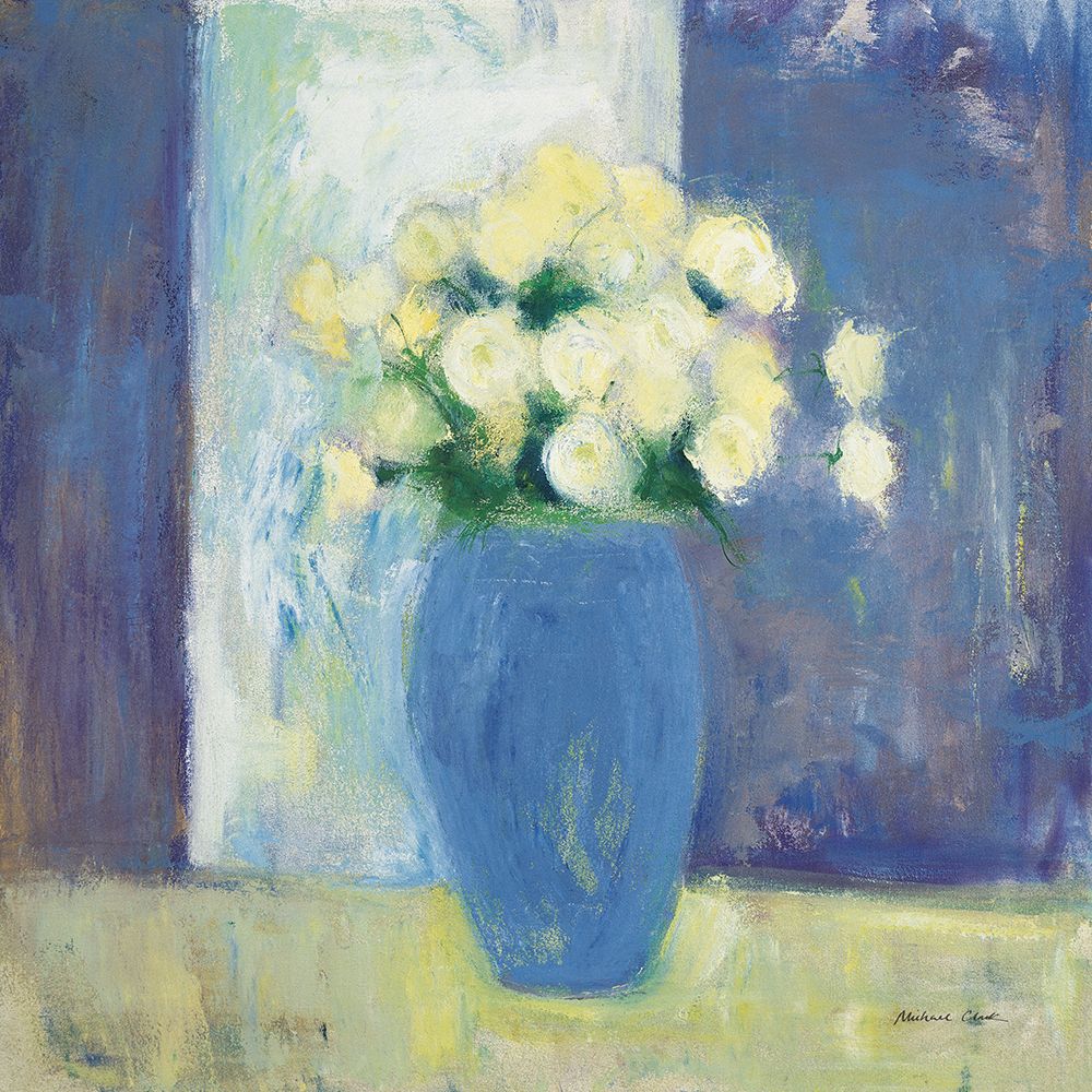 Ranunculi in Blue Vase art print by Michael Clark for $57.95 CAD
