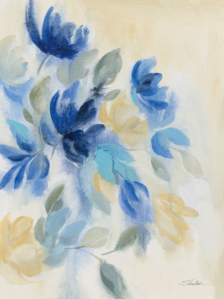 Sapphire Blue Floral I art print by Silvia Vassileva for $57.95 CAD