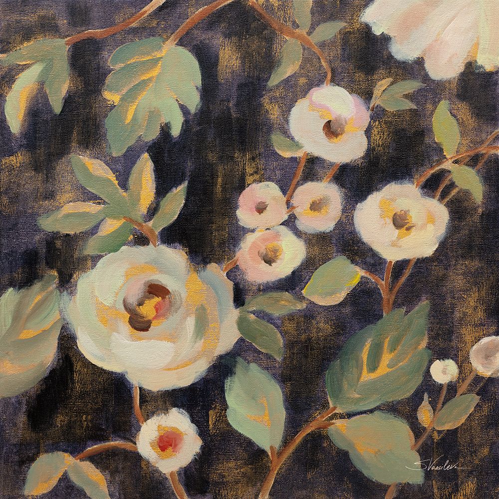 Indigo and Gold Branches II art print by Silvia Vassileva for $57.95 CAD