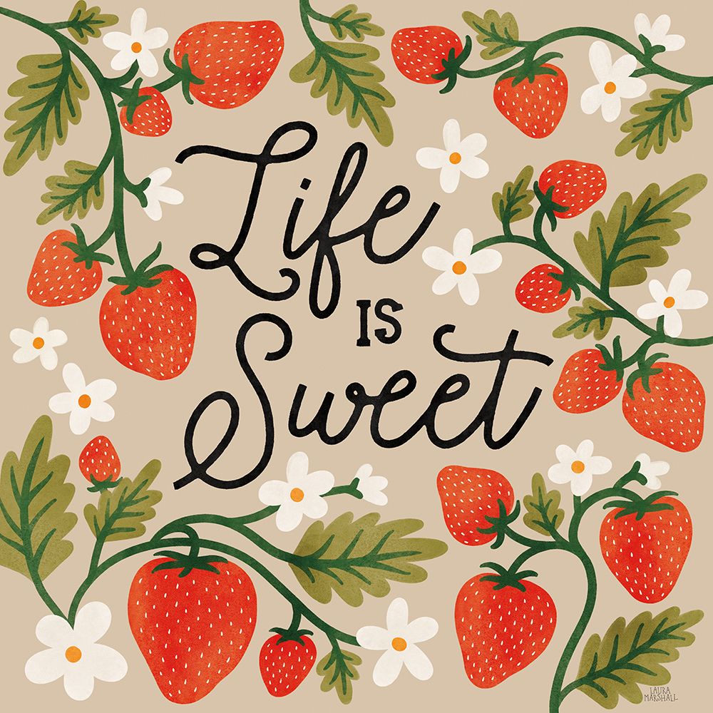 Strawberry Fields II Neutral art print by Laura Marshall for $57.95 CAD
