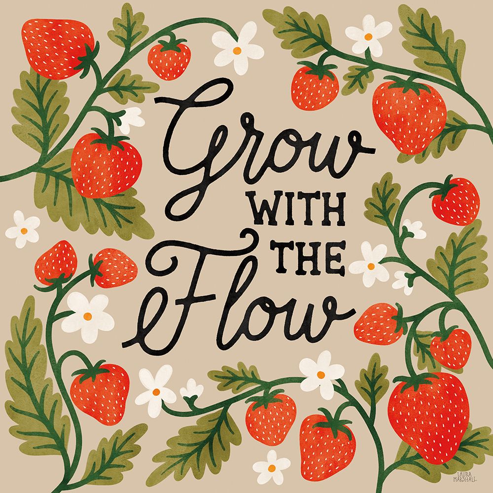 Strawberry Fields III Neutral art print by Laura Marshall for $57.95 CAD