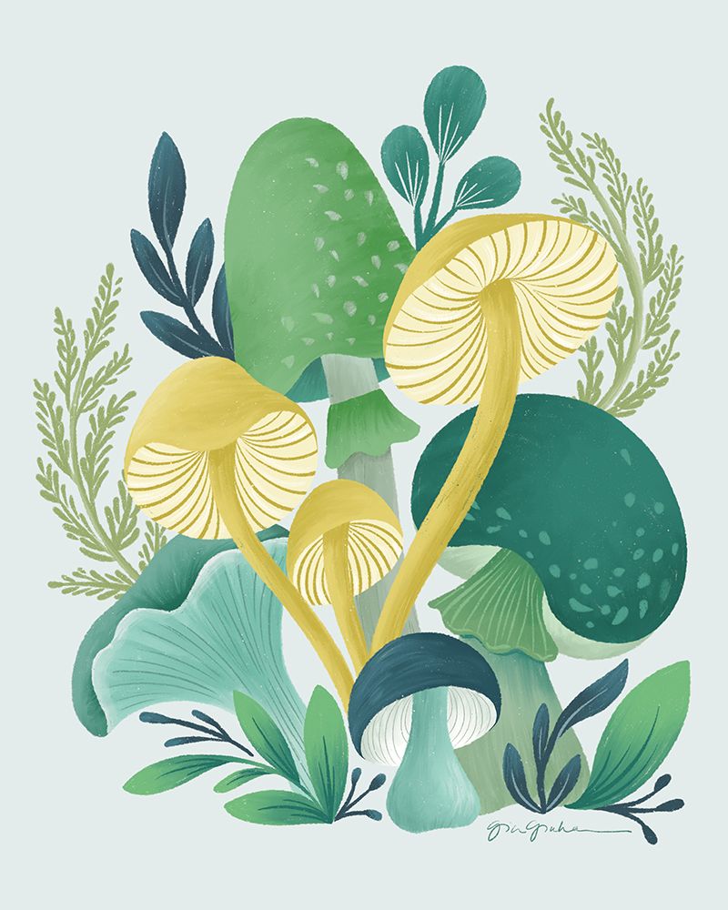 Wild Mushrooms art print by Gia Graham for $57.95 CAD