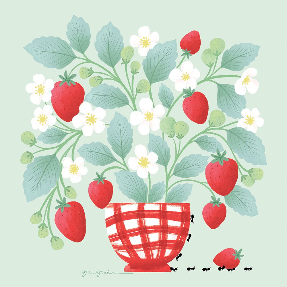 Strawberry Patch art print by Gia Graham for $57.95 CAD