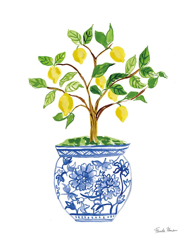 Lemon Chinoiserie I v2 art print by Farida Zaman for $57.95 CAD