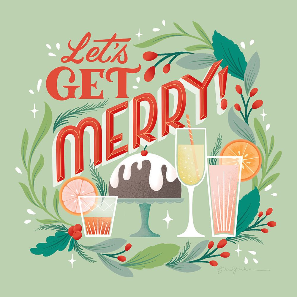 Lets Get Merry V art print by Gia Graham for $57.95 CAD