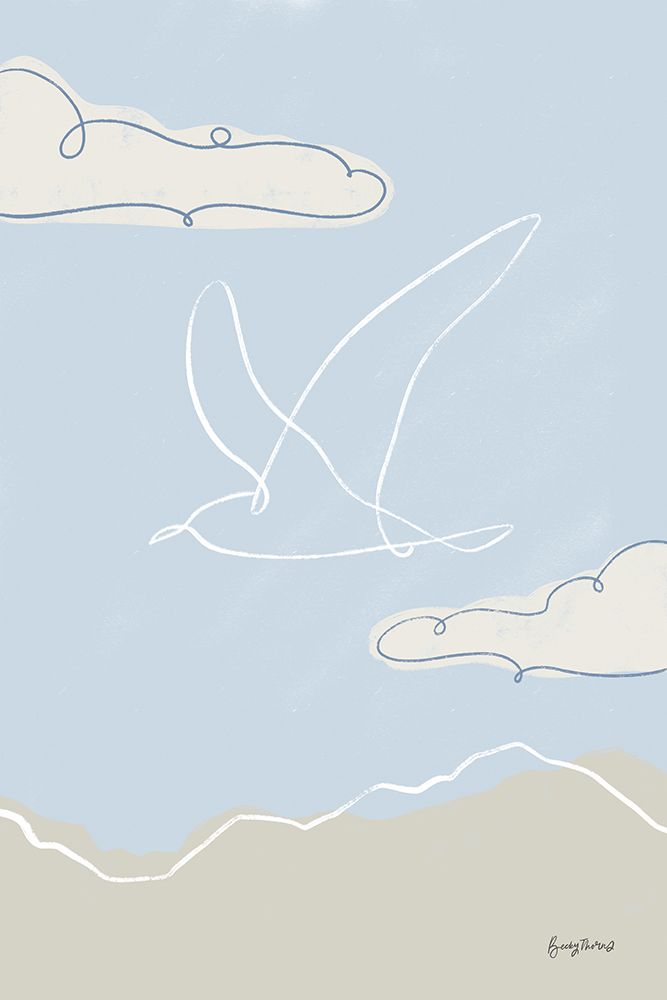 Soaring Seagull II art print by Becky Thorns for $57.95 CAD
