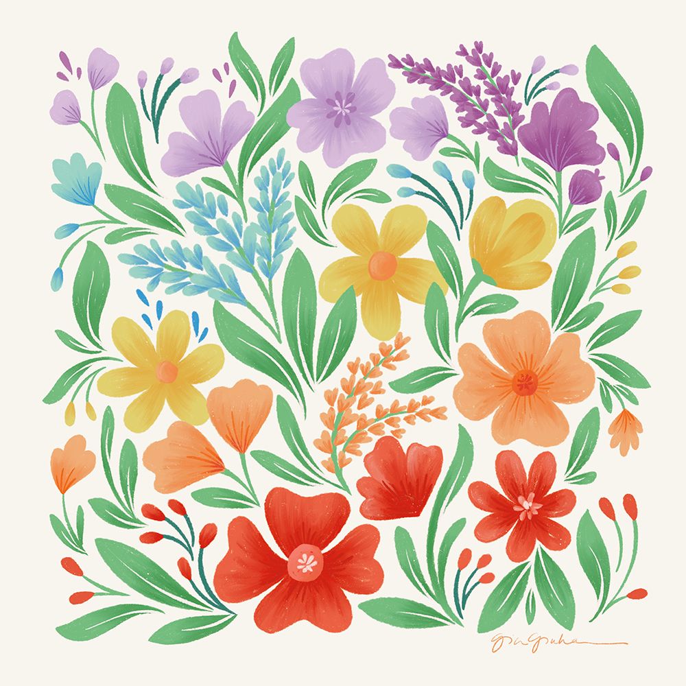 Rainbow Floral II art print by Gia Graham for $57.95 CAD
