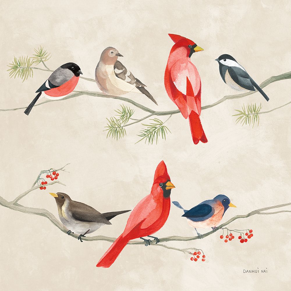 Festive Friends I art print by Danhui Nai for $57.95 CAD