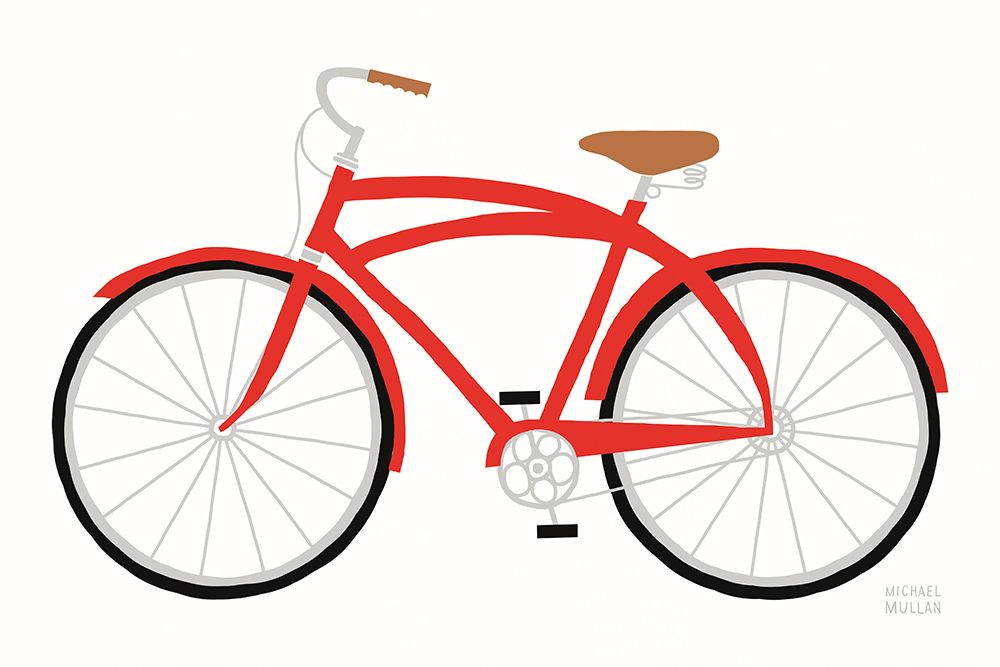 Red Beach Cruiser art print by Michael Mullan for $57.95 CAD