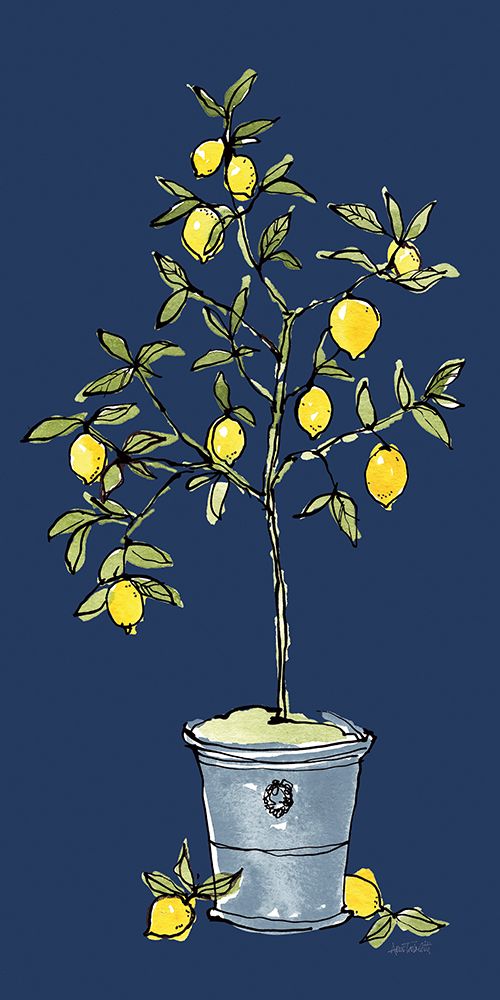 Citron V Navy art print by Anne Tavoletti for $57.95 CAD