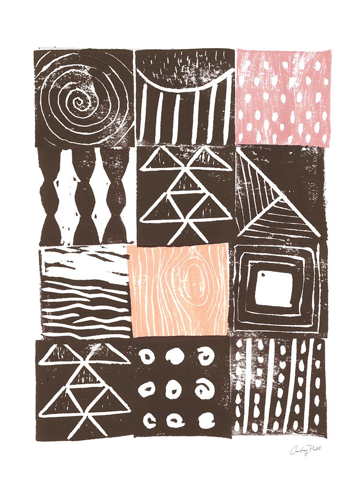 Block Print V Pink art print by Courtney Prahl for $57.95 CAD