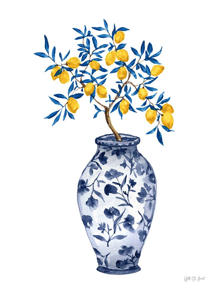 Lemon Tree in Chinoiserie II art print by Yvette St. Amant for $57.95 CAD