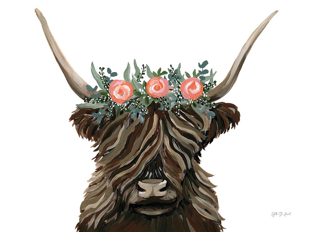 Longhorn with Rose Crown art print by Yvette St. Amant for $57.95 CAD