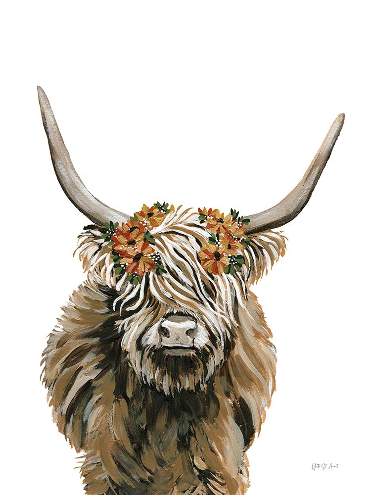 Harvest Cow Floral art print by Yvette St. Amant for $57.95 CAD