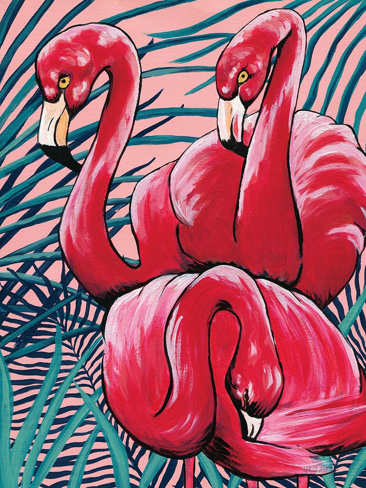 Tropical Paradise Flamingos art print by Yvette St. Amant for $57.95 CAD