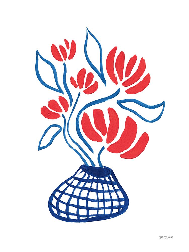 Floral in Plaid I art print by Yvette St. Amant for $57.95 CAD