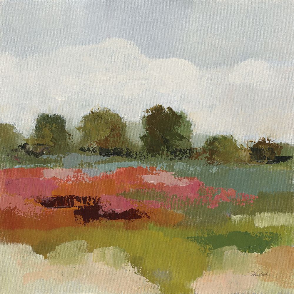 Burgundy and Sage Landscape I art print by Silvia Vassileva for $57.95 CAD