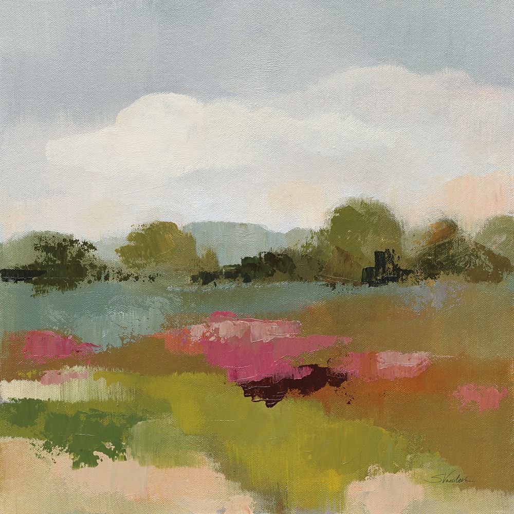 Burgundy and Sage Landscape II art print by Silvia Vassileva for $57.95 CAD