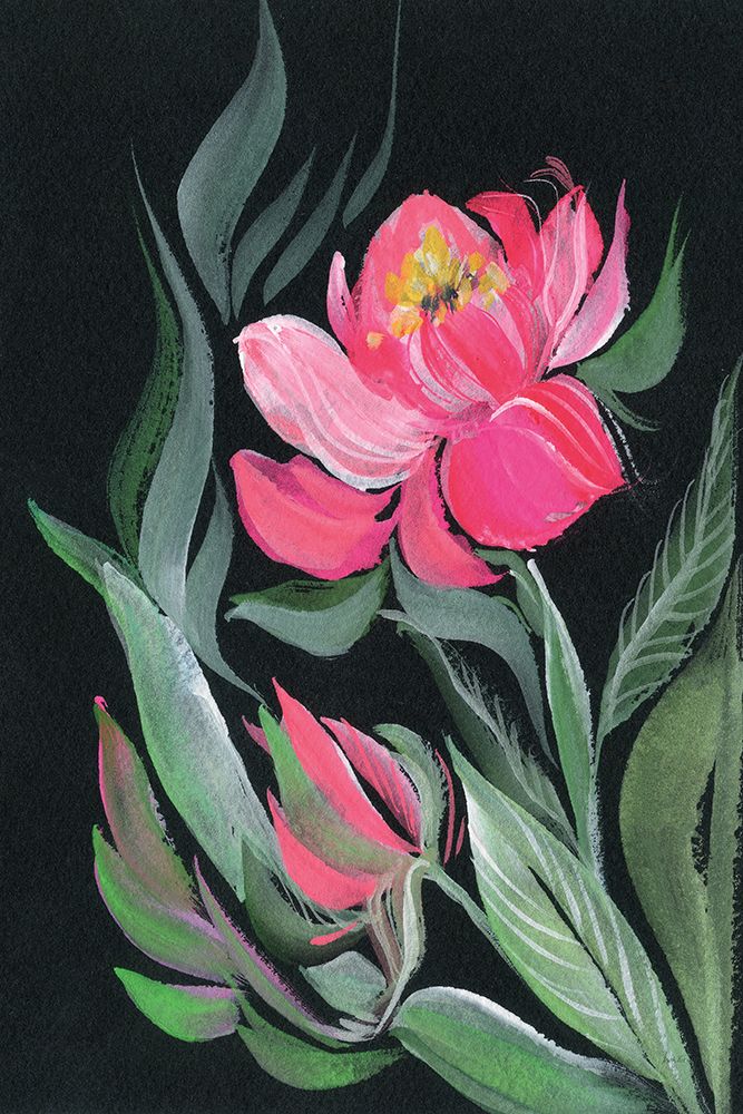 Peony on Black art print by Kristy Rice for $57.95 CAD
