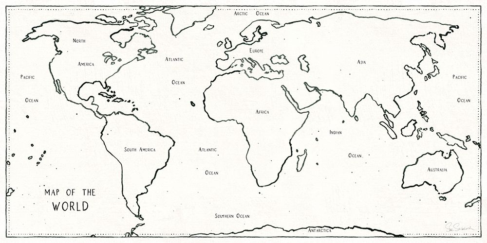 Sketch Map II Border art print by Sue Schlabach for $57.95 CAD