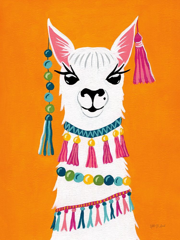 Festive Llama art print by Yvette St. Amant for $57.95 CAD