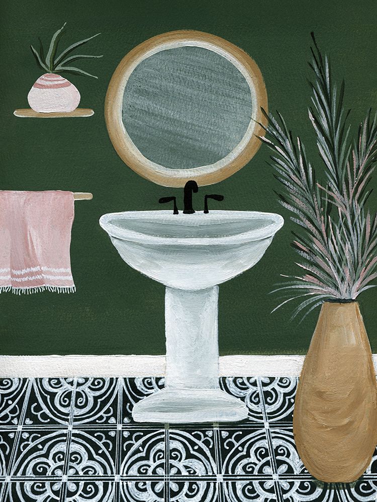 Green Bathroom II art print by Yvette St. Amant for $57.95 CAD
