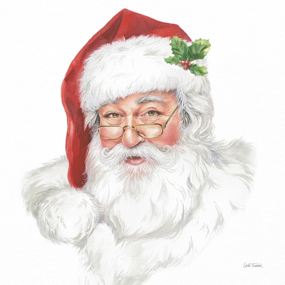 Jolly Santa art print by Leslie Trimbach for $57.95 CAD