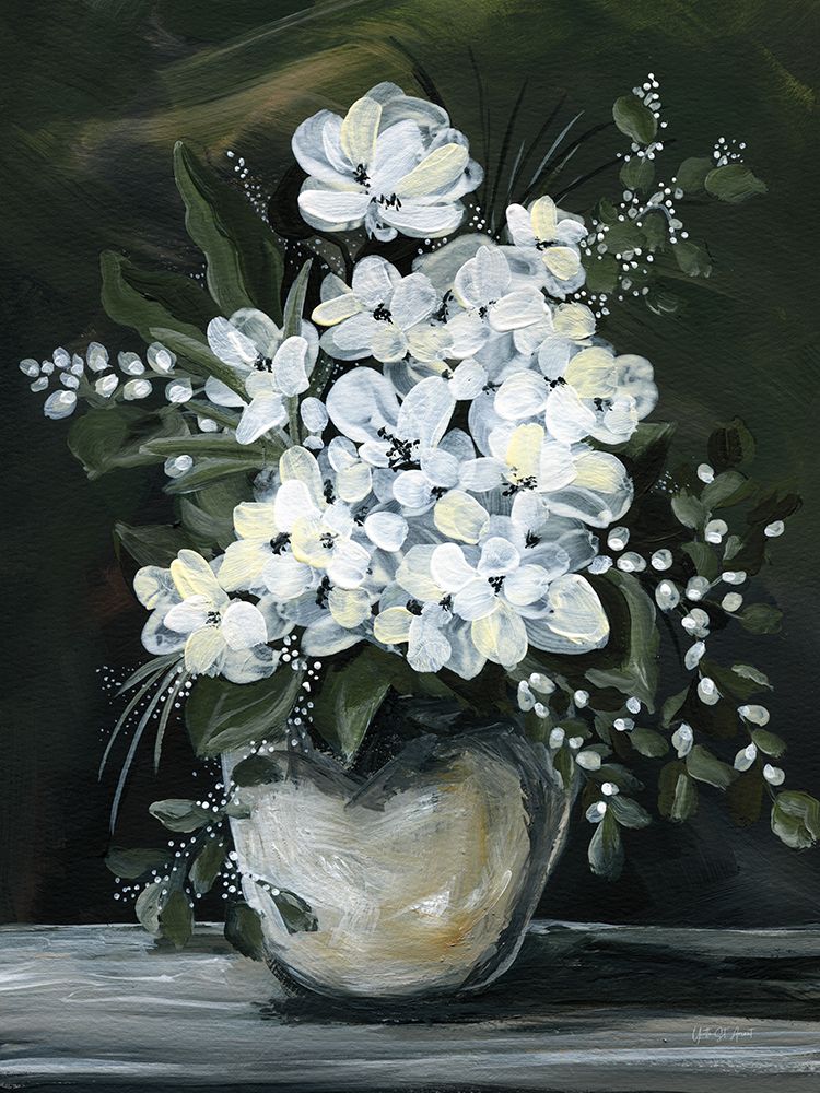 White Flowers in Vase art print by Yvette St. Amant for $57.95 CAD