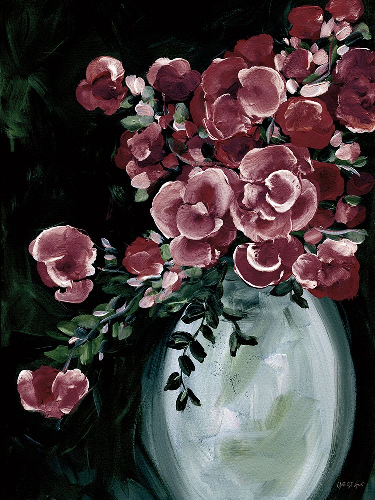 Botanical Elegance II Burgundy art print by Yvette St. Amant for $57.95 CAD