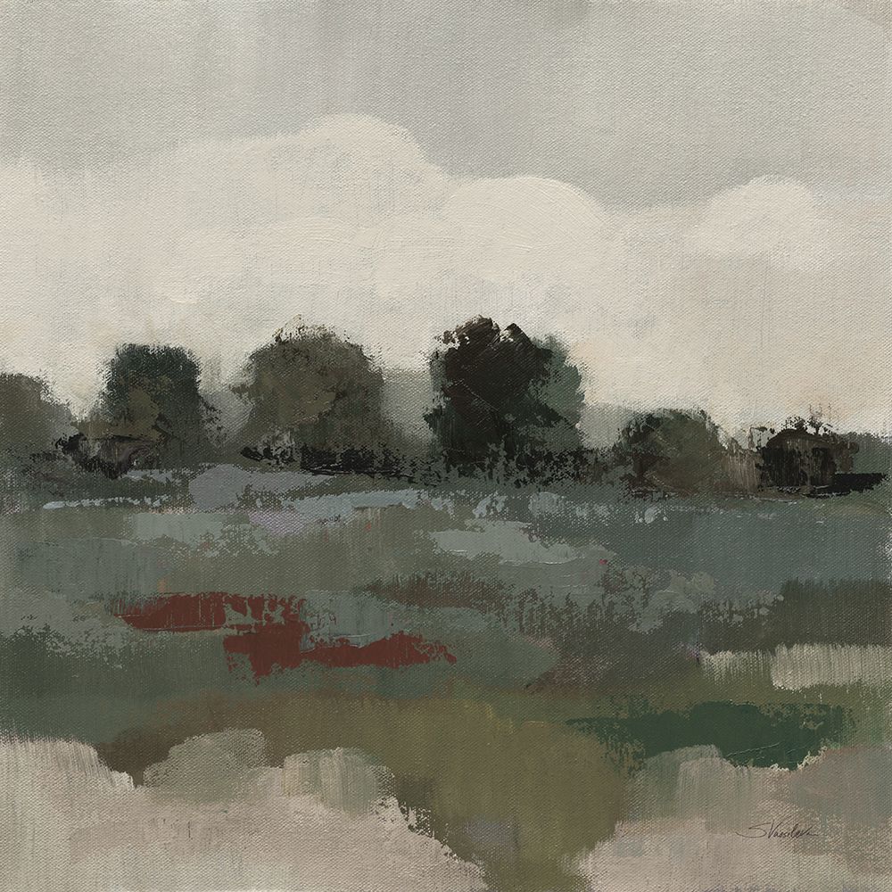 Burgundy and Sage Landscape I Moody art print by Silvia Vassileva for $57.95 CAD