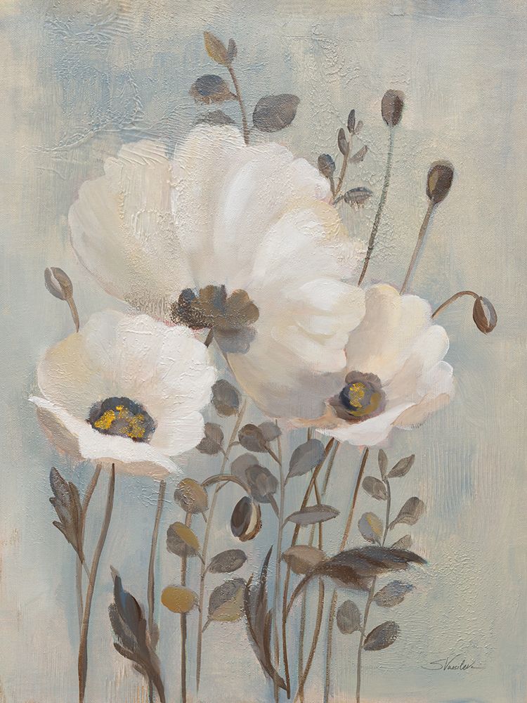 Poppies in Blue art print by Silvia Vassileva for $57.95 CAD