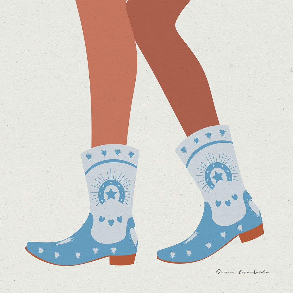 Cowgirly II Blue art print by Omar Escalante for $57.95 CAD
