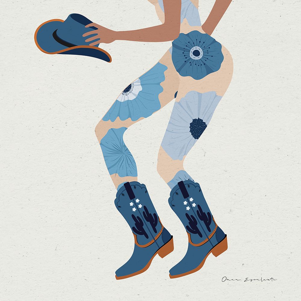 Cowgirly IV Blue art print by Omar Escalante for $57.95 CAD