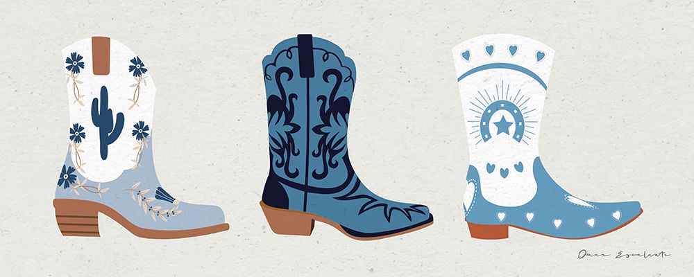 Cowgirly V Blue art print by Omar Escalante for $57.95 CAD