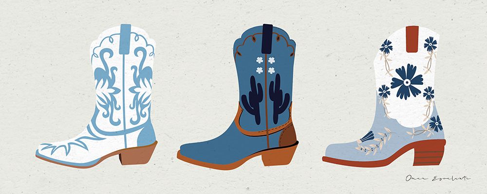 Cowgirly VI Blue art print by Omar Escalante for $57.95 CAD