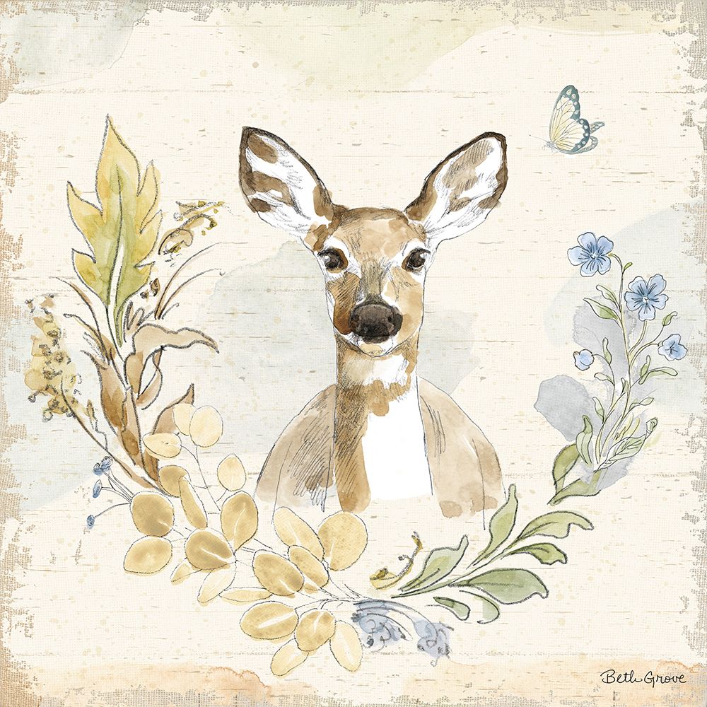 Woodland Wreath VII Forget Me Nots art print by Beth Grove for $57.95 CAD