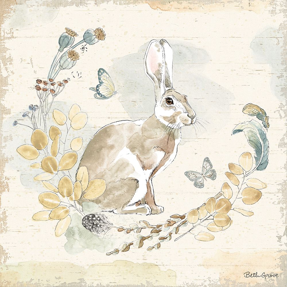 Woodland Wreath X Blue art print by Beth Grove for $57.95 CAD