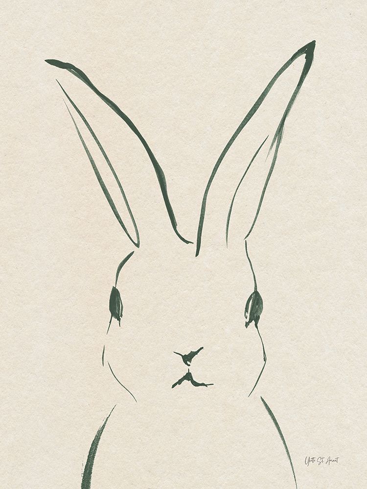 Bunny Portrait Green art print by Yvette St. Amant for $57.95 CAD