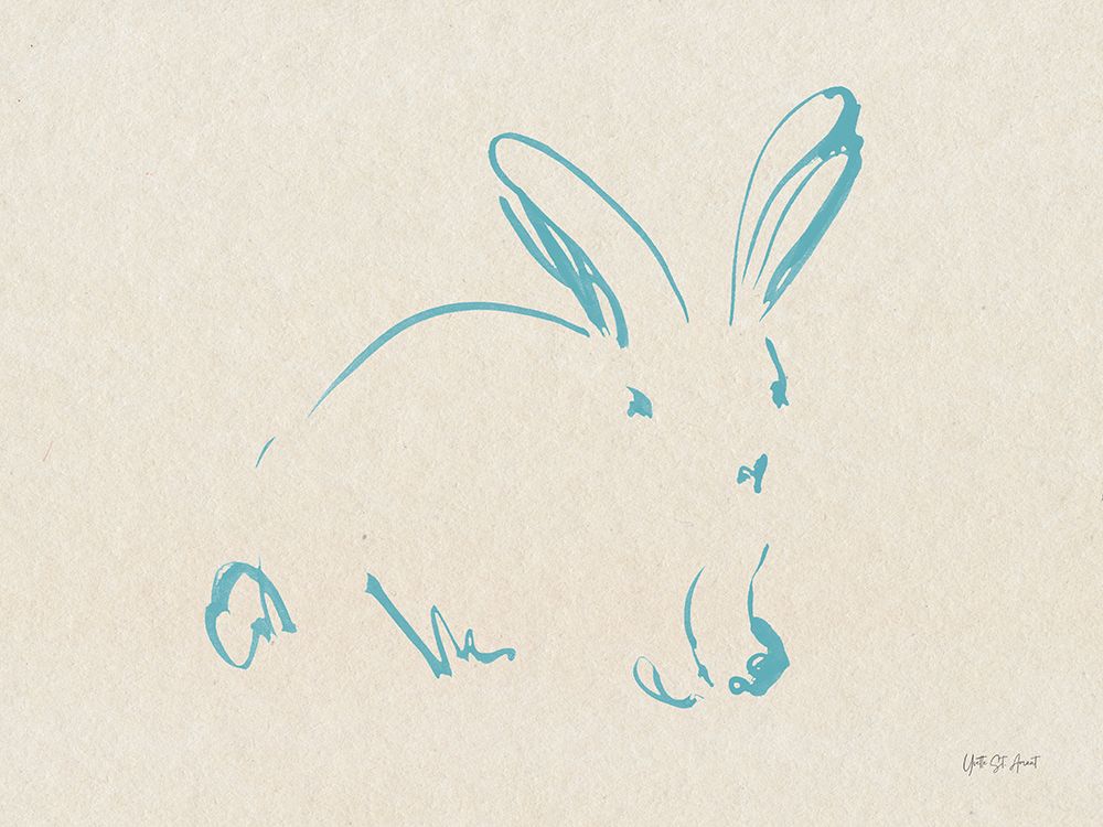 Illustrative Bunny I Blue art print by Yvette St. Amant for $57.95 CAD