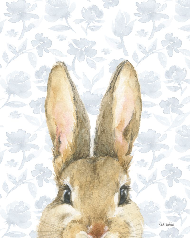 Garden Bunnies VI Blue art print by Leslie Trimbach for $57.95 CAD