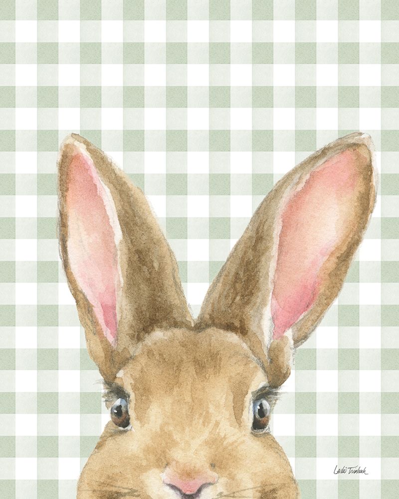 Garden Bunnies VII Green art print by Leslie Trimbach for $57.95 CAD