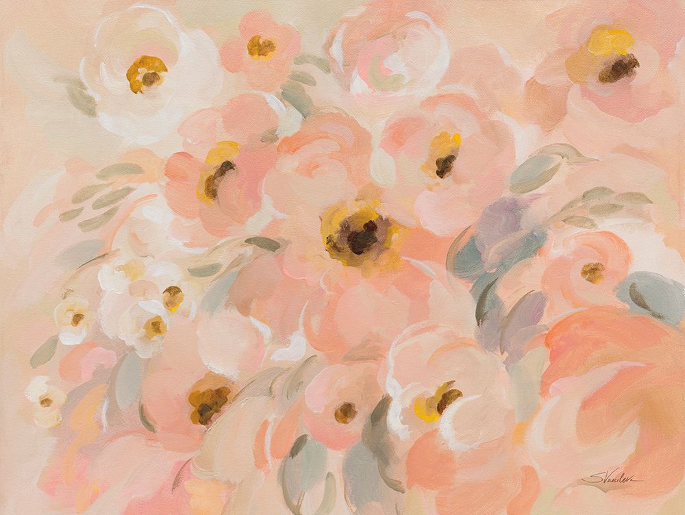 Peach Pink Floral art print by Silvia Vassileva for $57.95 CAD