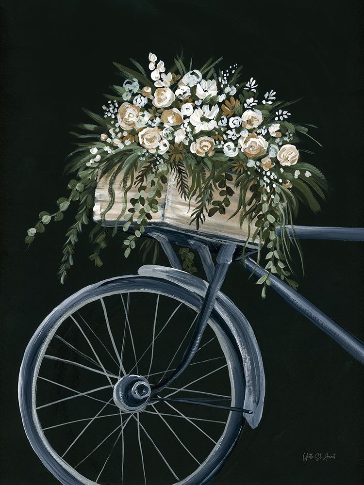 Vintage Bicycle with Florals art print by Yvette St. Amant for $57.95 CAD